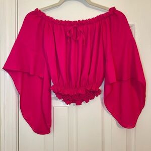 Hot Pink Cropped Blouse